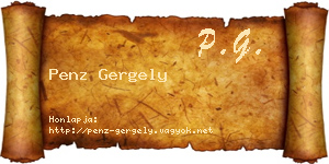 Penz Gergely névjegykártya